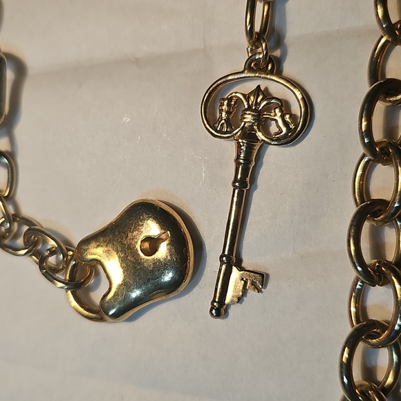 Fancy Gold Chain Belt with Key and Lock Charm - Picture 6 of 6